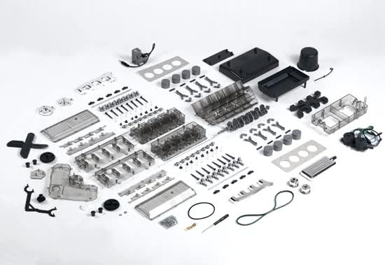 gebonden Intensief De Kamer V8 Motor, modelbouw V8 Motor, Franzis modelbouw, bouwpakket v8 motor